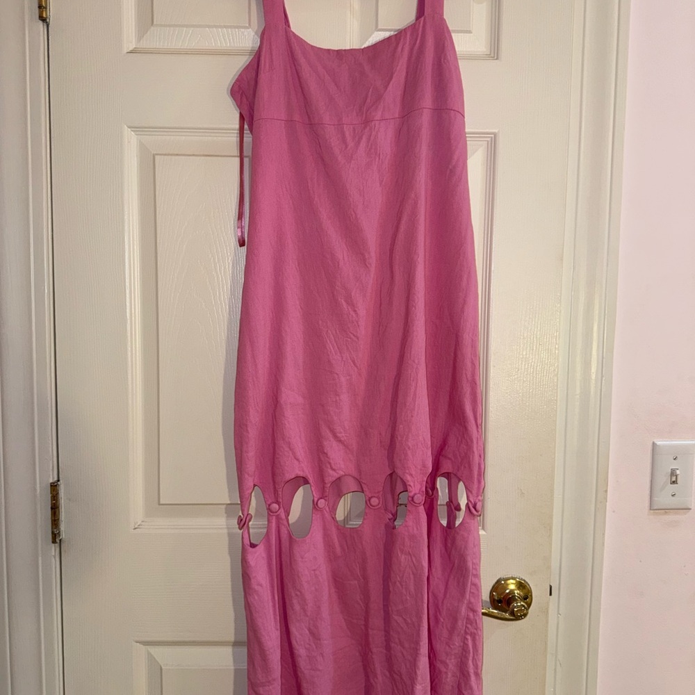 ANTONIO MELANI Pink Maxi Dress with Cutout Detail